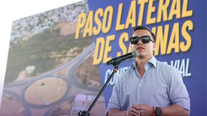 El presidente de la República, Daniel Noboa, en Santa Elena, este jueves, 9 de enero de 2025. Foto extraída de la cuenta de la Presidencia en X. El presidente de la República, Daniel Noboa, en Santa Elena, este jueves, 9 de enero de 2025. Foto extraída de la cuenta de la Presidencia en X.
