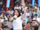 Luisa González, candidata del correísmo, en un acto proselitista por inicio de campaña electoral el pasado, 5 de enero de 2025. Foto tomada en la cuenta oficial de González en X.