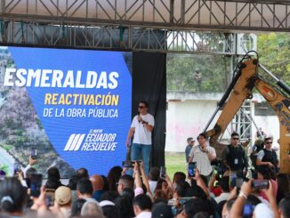 El presidente de la República, Daniel Noboa, en Esmeraldas, este miércoles, 8 de enero de 2025. Foto extraída de la cuenta de la Presidencia en X.