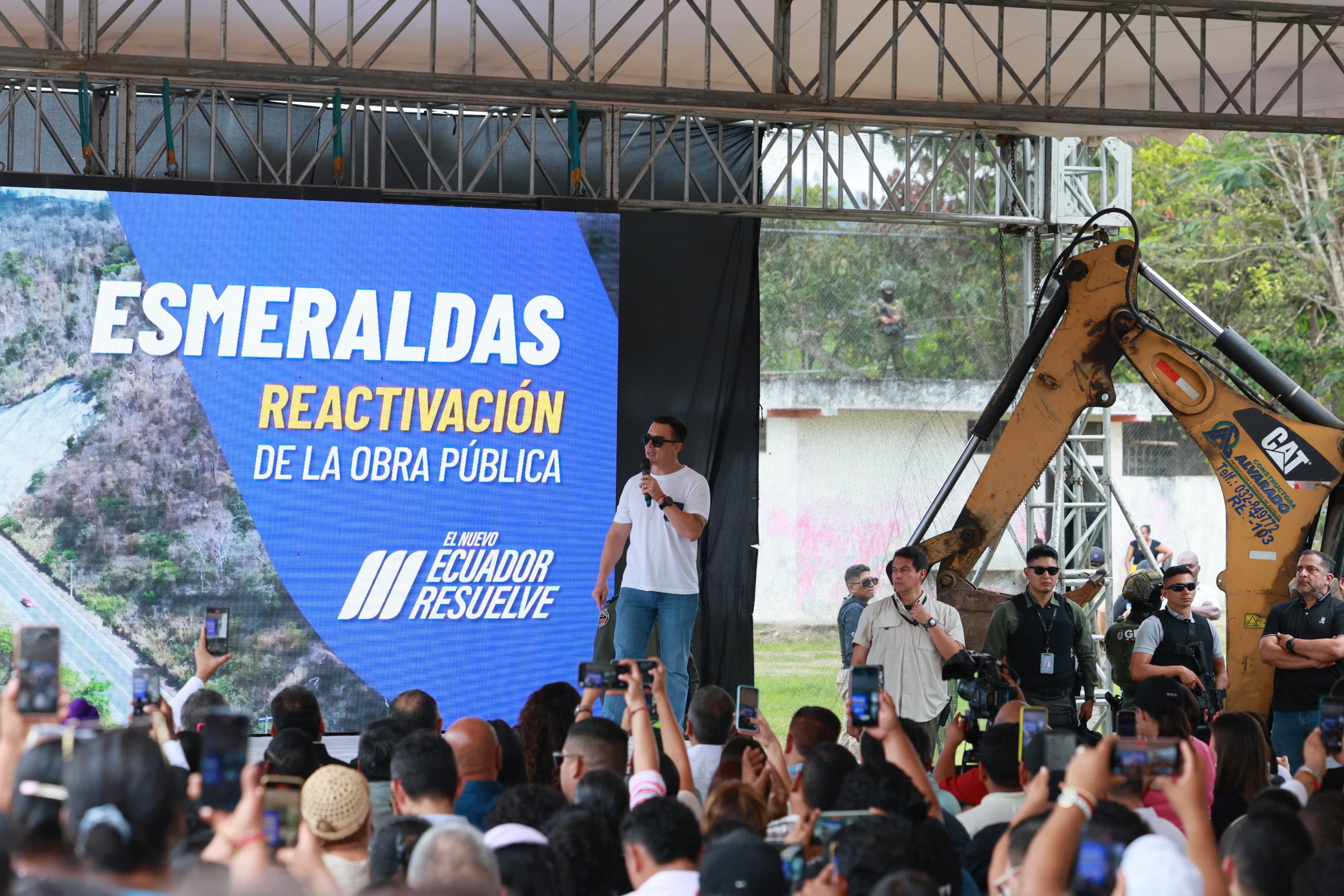 El presidente de la República, Daniel Noboa, en Esmeraldas, este miércoles, 8 de enero de 2025. Foto extraída de la cuenta de la Presidencia en X.