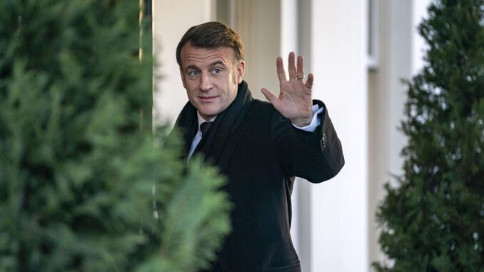 French President Emmanuel Macron arrives at the White House