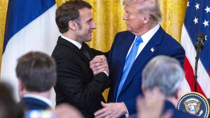 US President Trump meets French President Macron at the White House