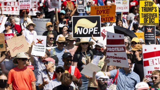 Protesters march against Trump's deployment of federal law enforcement in DC