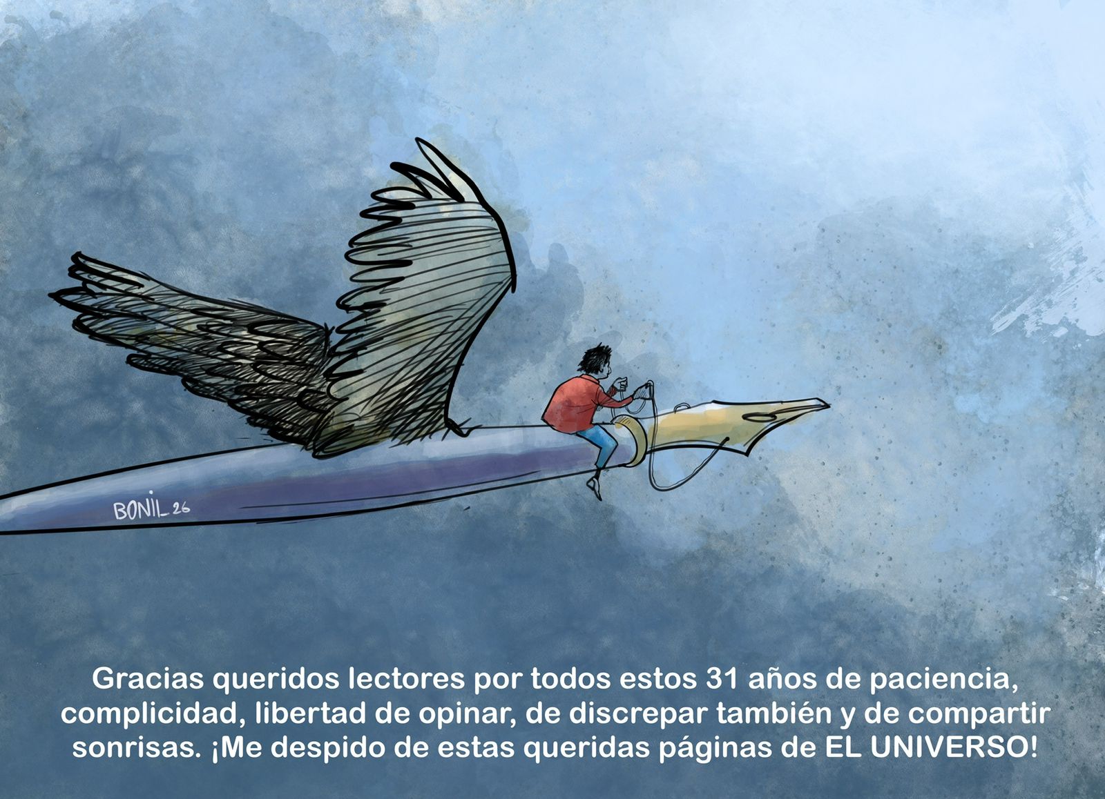 Bonil sale de El Universo
