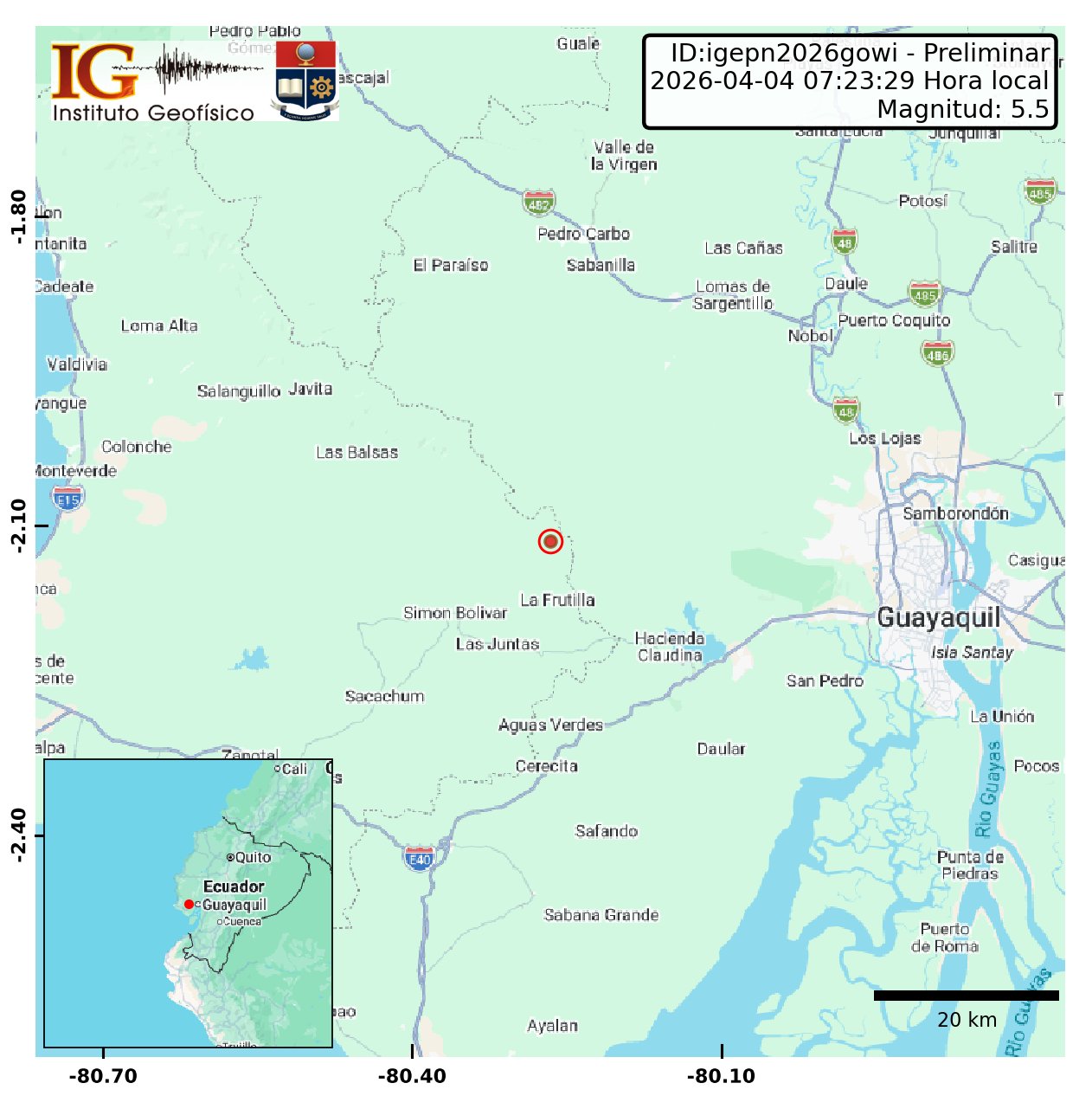 Sismo 5.5 sacude Santa Elena