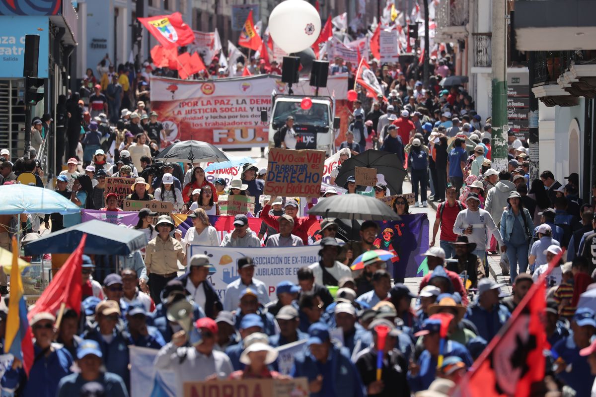 Abundan las críticas al Gobierno en marchas por el Día del Trabajador en Ecuador